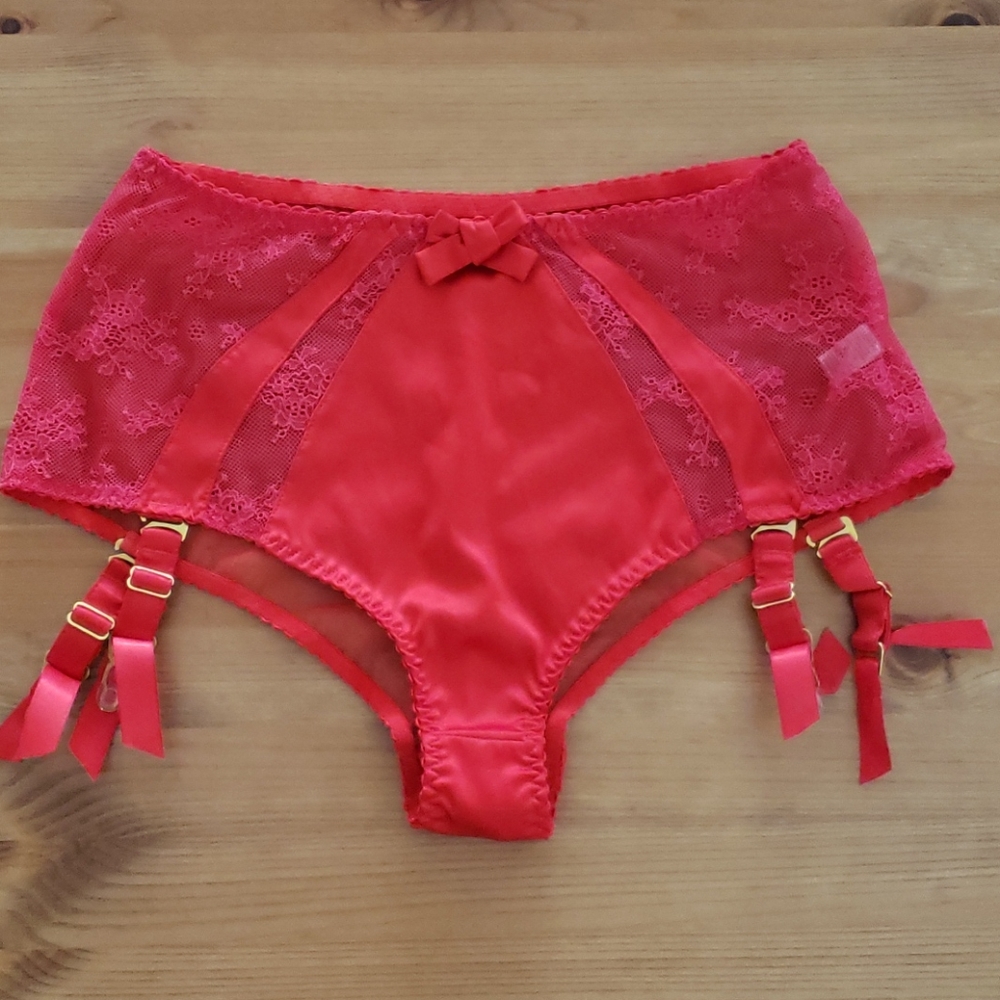 Red Agent Provocateur Underwear with Garter Straps